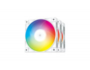 120mm Case Fan - DEEPCOOL -FC120 WHITE- 3 IN 1-, 3x A-RGB LED Fans, 120x120x25 mm, 500~1800 RPM±10%, 61.91 CFM, <28 dB(A), 4-pin PWM, Hydro Bearing, 3-pin(+5V-D-G), White